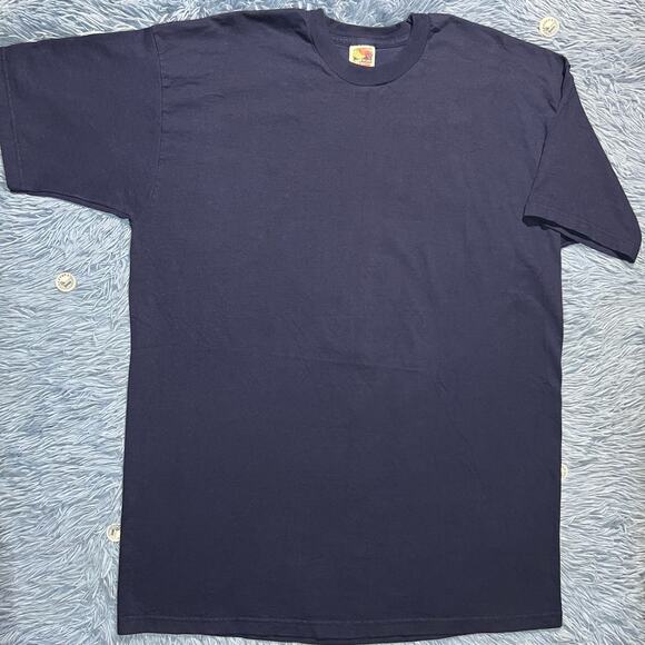 VINTAGE Conco Cleaning Globe Graphic Shirt Size 2XL Mens Retro Navy Blue 90s - Picture 2 of 8